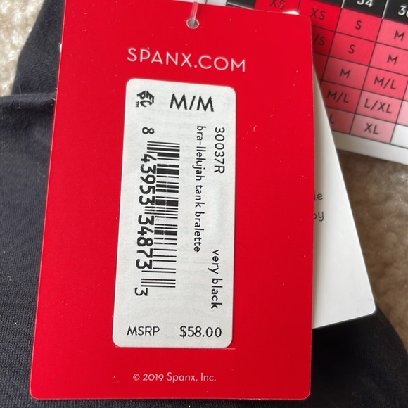 Spanx Bra-llelujah!® Lightly Lined Tank Bralette, Very Black, NWT, Medium - Picture 6 of 9